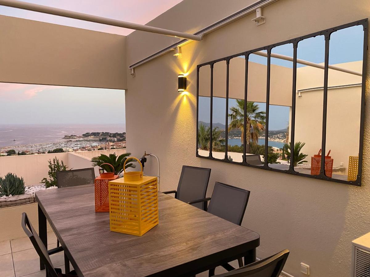 Superbe T2 44M2 - Grande Terrasse Vue Mer Panoramique Exceptionnelle Piscine - Parking Bandol Exterior photo